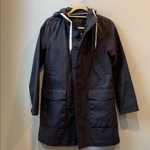 J Crew hooded basket weave jacket coat